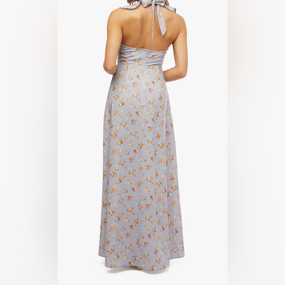 NWT WEWOREWHAT Roses Ruffle Halter Midi Dress fairy Cottagecore ethereal - Picture 4 of 9
